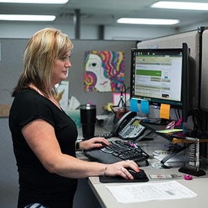 A supervisor in the call center of our offices.