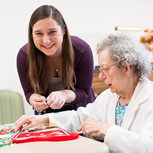 Volunteering time at the Widows Home of Dayton, to spend time with the residents.