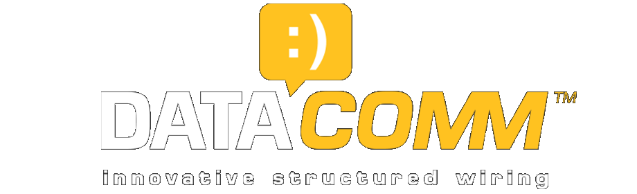 DATACOMM logo, tagline: innovative structured wiring