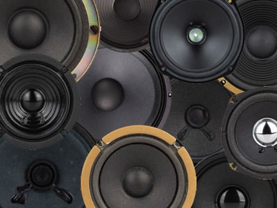Pile of speaker drivers.