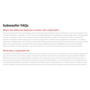 Subwoofer faq