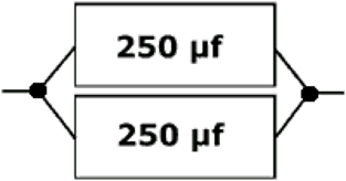 Illustration of two components connected in parallel.