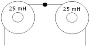 Illustration of two inductors connected in series.